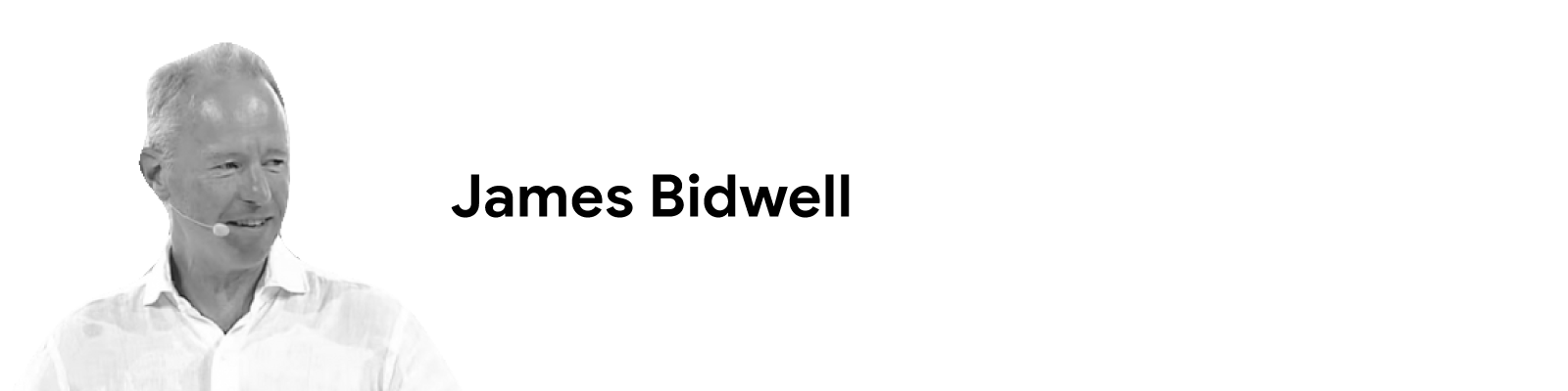 Black-and-white headshot of James Bidwell, chair of Springwise.
