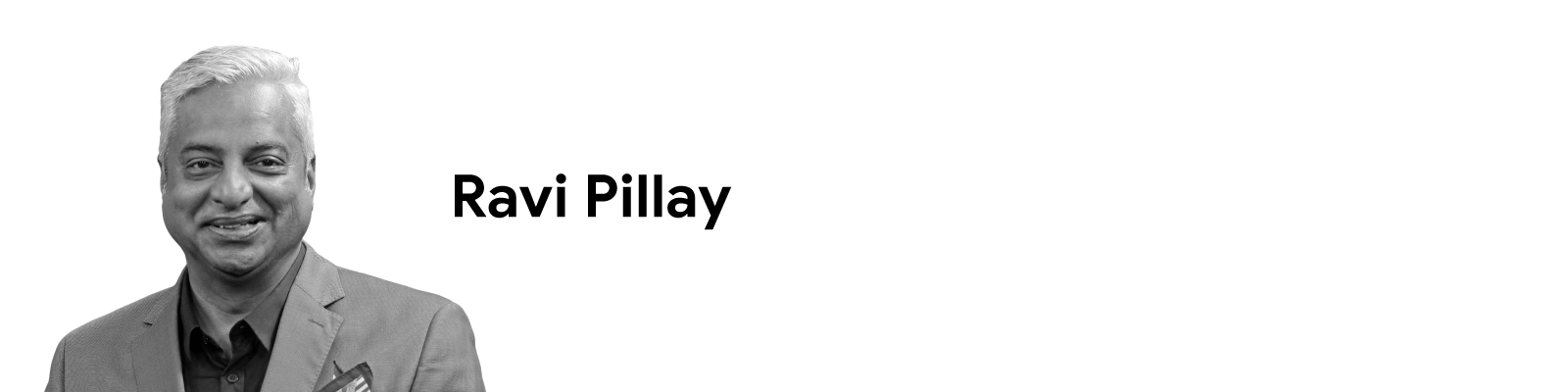 Black-and-white headshot of Ravi Pillay, a faculty member at the University of Pretoria’s Gordon Institute of Business Science.