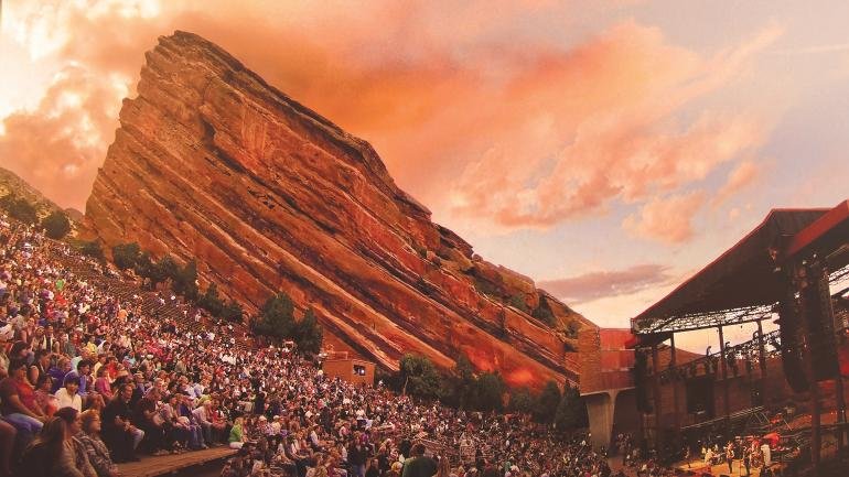 Concerts as the sun sets at Red Rocks Park and Amphitheatre