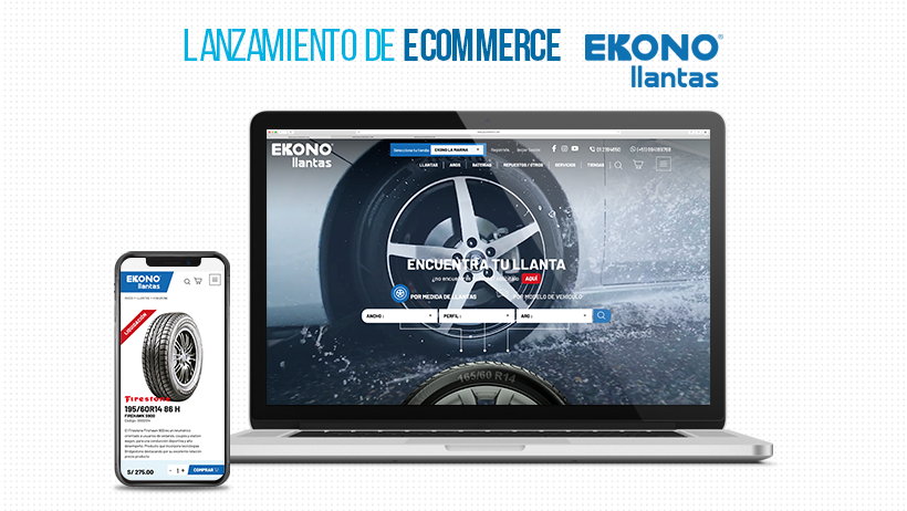 EXE, agencia de marketing digital peruana, desarrolló el eCommerce de la empresa de venta de neumáticos Ekonollantas