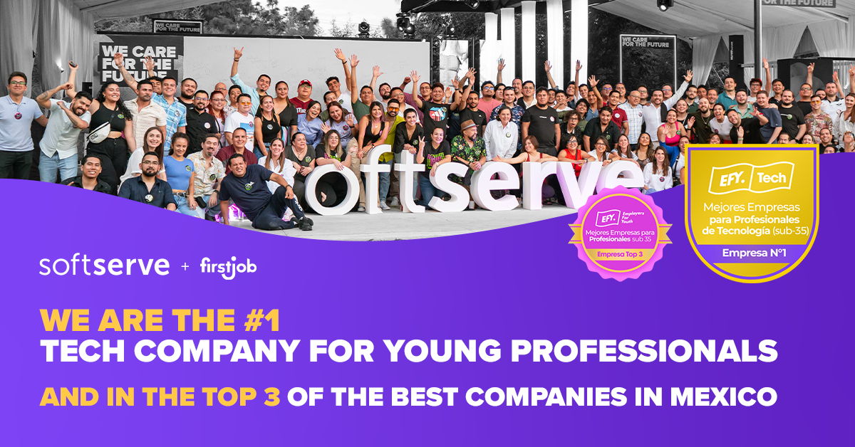 SoftServe destaca entre las mejores empresas en México para profesionales jóvenes de 18 a 35 años