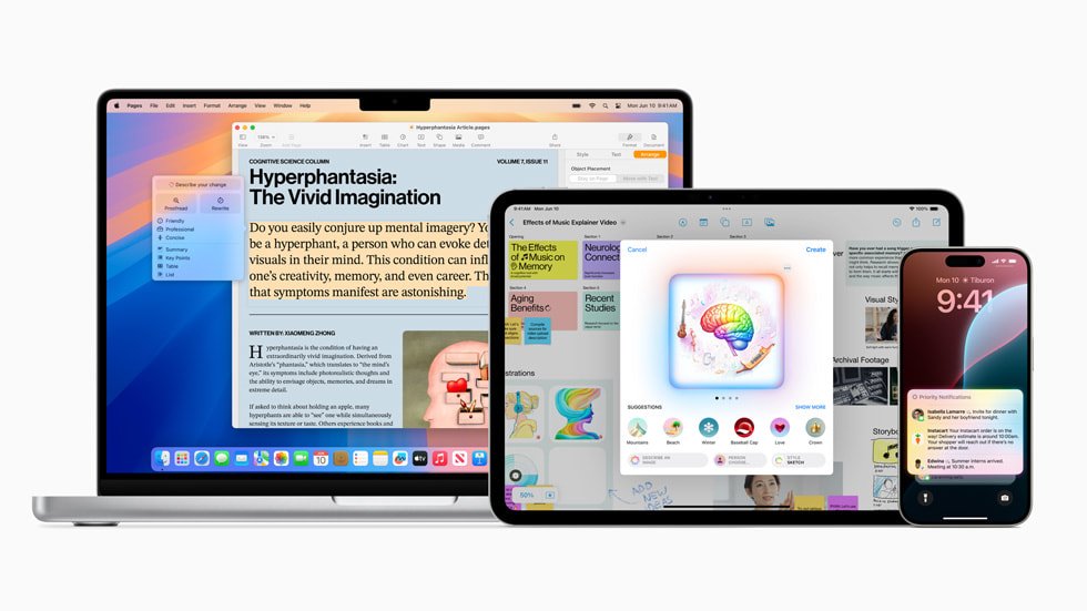 Llega Apple Intelligence, el sistema de inteligencia personal que integra potentes modelos generativos en el iPhone, el iPad y el Mac